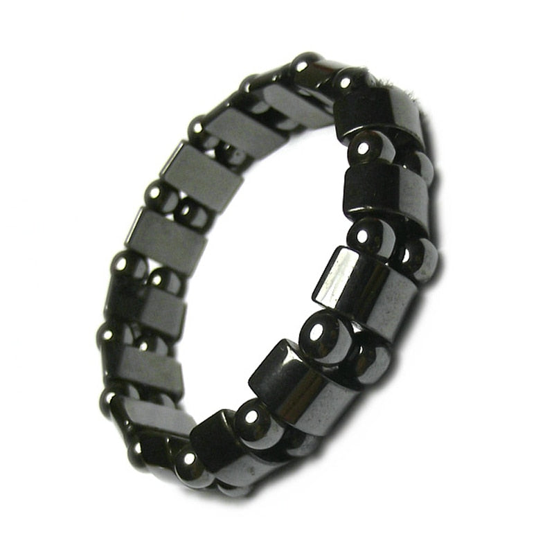 Bracelet de thérapie en pierres noires magnétiques